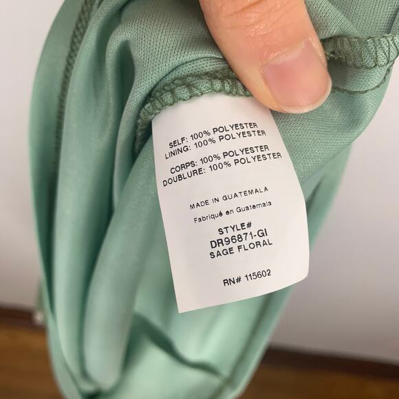 Lush All in Favor High Neck Sleeveless Tiered Dress in Sage Floral - Picture 6 of 6